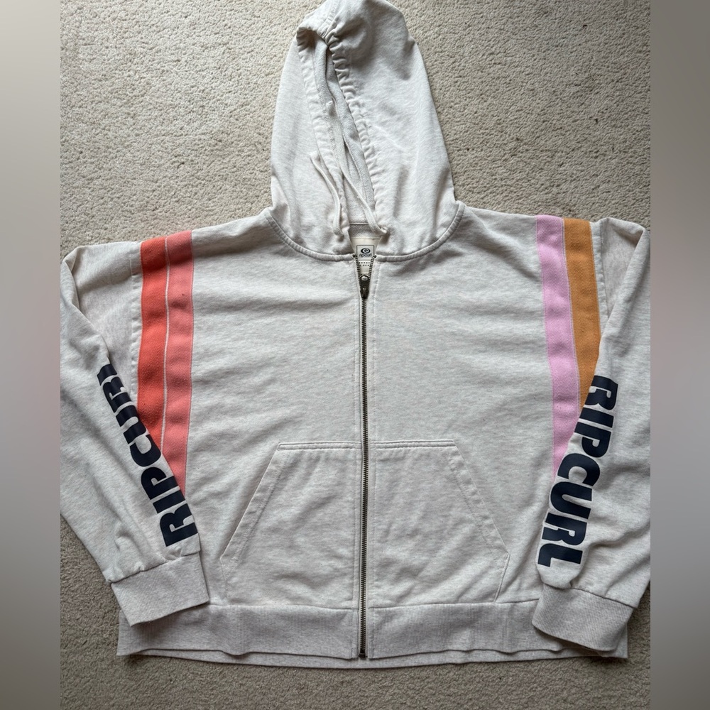 Rip Curl Cream Hoodie with Colorful Stripes M/L/XL